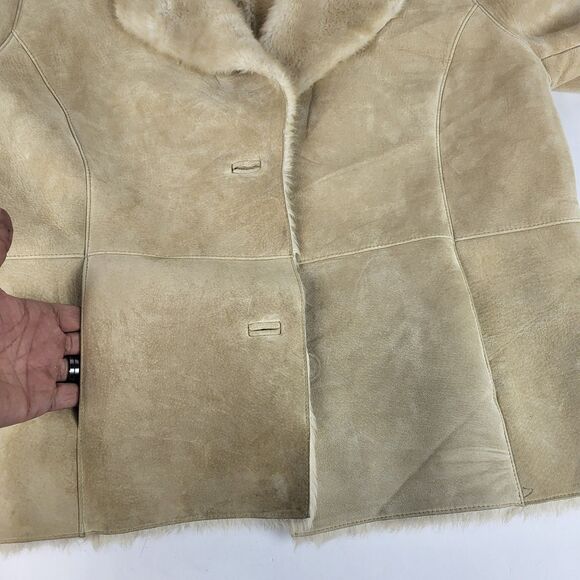 Westbound Women's Suede jacket Faux fur penny lane Boho Y2K Size L - Picture 13 of 16